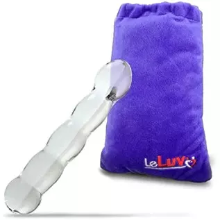  Glass Dildo Bulb Shaft Bulb Tilted Head Bulb Base with Embroidered Padded Pounch