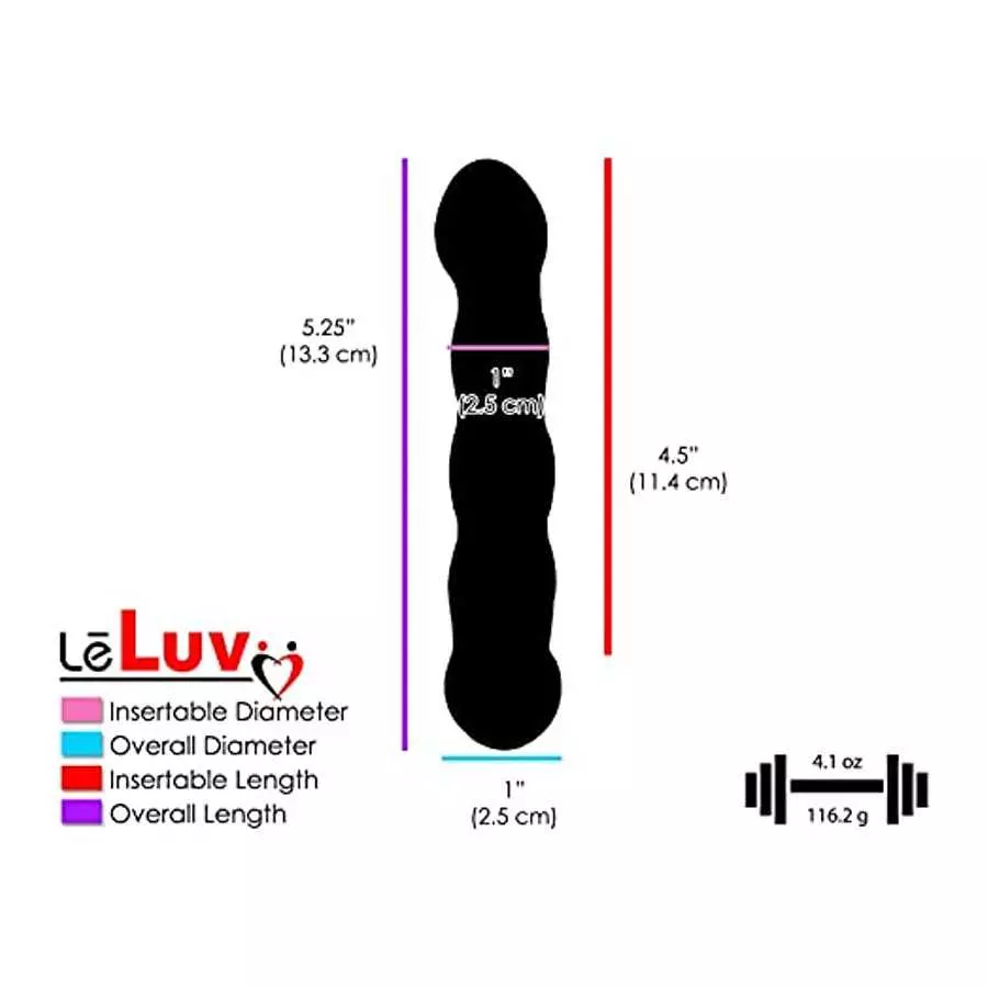 LeLuv Glass Dildo Bulb Shaft Bulb Tilted Head Bulb Base with Embroidered Padded Pounch