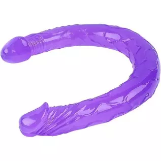 Lesbians Sex Toy Double-Ended Dildo Flexible Realistic Silicone Jelly Dildos Dong G-Spot Stimulator Hands- Play Penis (L, 03-Tra