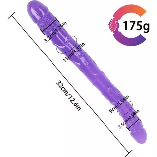 Lesbians Sex Toy Double-Ended Dildo Flexible Realistic Silicone Jelly Dildos Dong G-Spot Stimulator Hands- Play Penis (L, 03-Tra