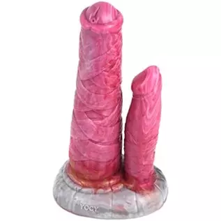 Double-Ended Dildo with Suction Cup Realistic G-Spot Dildos, 10 Inch Huge Double Headed Animal Sex Toy (Pink）