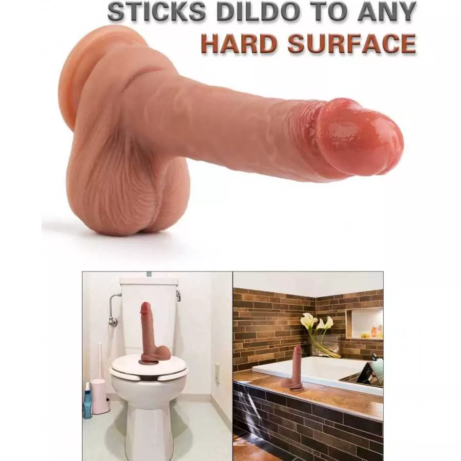 Realistic Dildo for Beginners Lifelike Huge Silicone Dildo, with Strong Suction Cup for Hands-Free Play, Realistic Penis for G-S