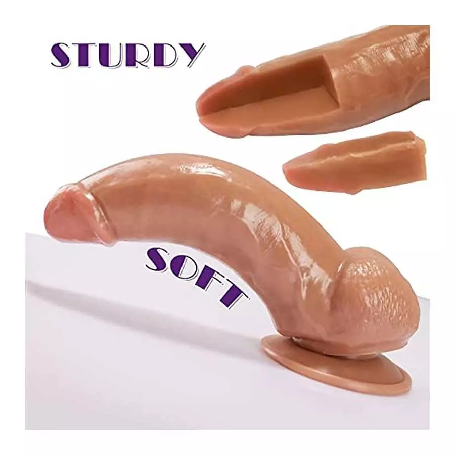Small Glans Big Thick Dildo with Strong Suction Cup, Huge Realistic Dildo for Anal Play, Fake Penis Adult Sex Toy for Vagina Ana