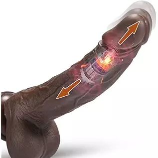 Thrusting Dildo Vibrator Sex Toy with 5 Powerful Thrusting Speeds&10 Vibrations, Black Realistic Vibrating Dildos for G-spot and