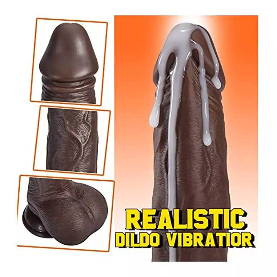 Thrusting Dildo Vibrator Sex Toy with 5 Powerful Thrusting Speeds&10 Vibrations, Black Realistic Vibrating Dildos for G-spot and