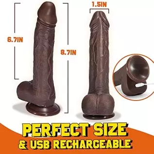 Thrusting Dildo Vibrator Sex Toy with 5 Powerful Thrusting Speeds&10 Vibrations, Black Realistic Vibrating Dildos for G-spot and Thrusting Dildo Vibrator Sex Toy with 5 Powerful Thrusting Speeds&10 Vibrations, Black Realistic Vibrating Dildos for G-spot and