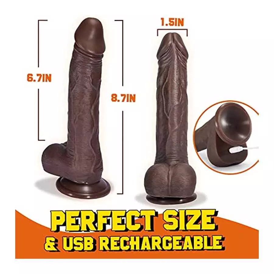 Thrusting Dildo Vibrator Sex Toy with 5 Powerful Thrusting Speeds&10 Vibrations, Black Realistic Vibrating Dildos for G-spot and