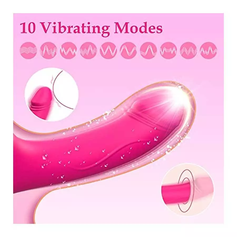 Strapless Strap-On G-Spot Dildo Vibrator for Women, Dreamyslut Anti-Slip Remote Control Realistic Double-Ended Dildo Vibrating B