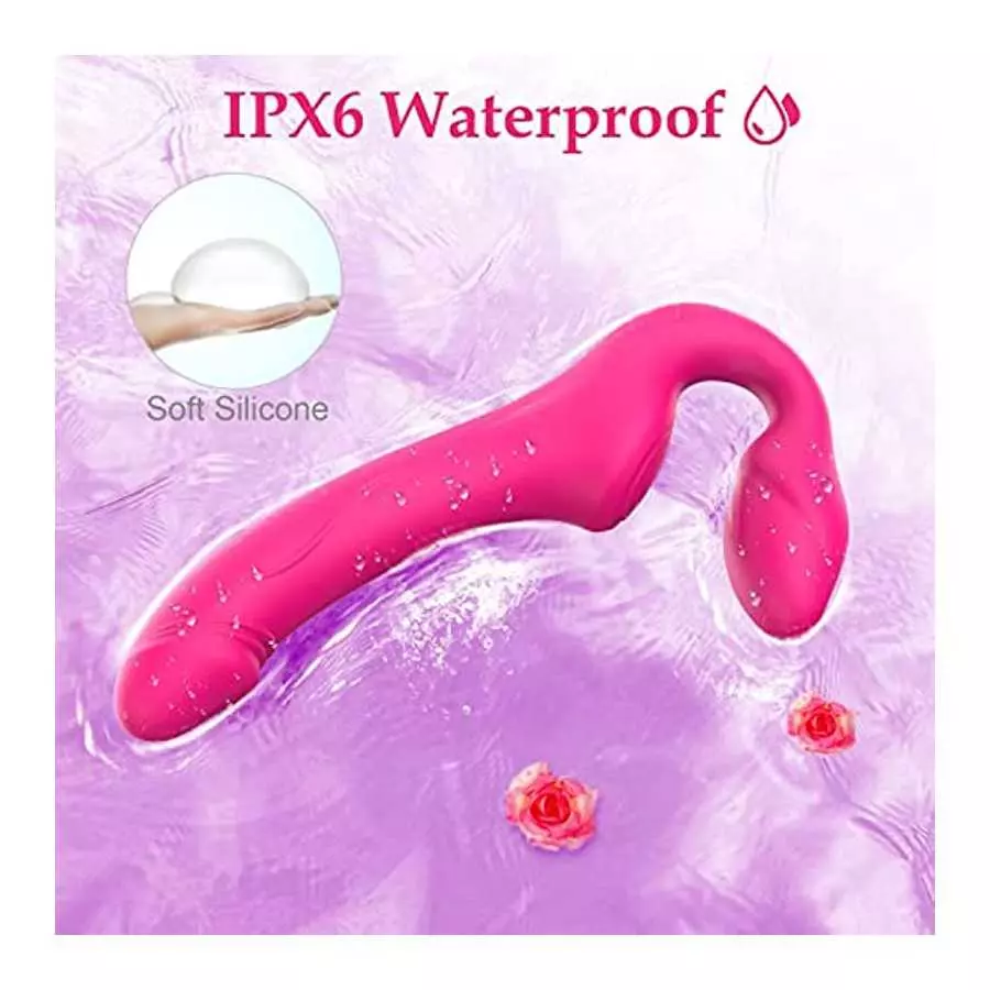 Strapless Strap-On G-Spot Dildo Vibrator for Women, Dreamyslut Anti-Slip Remote Control Realistic Double-Ended Dildo Vibrating B