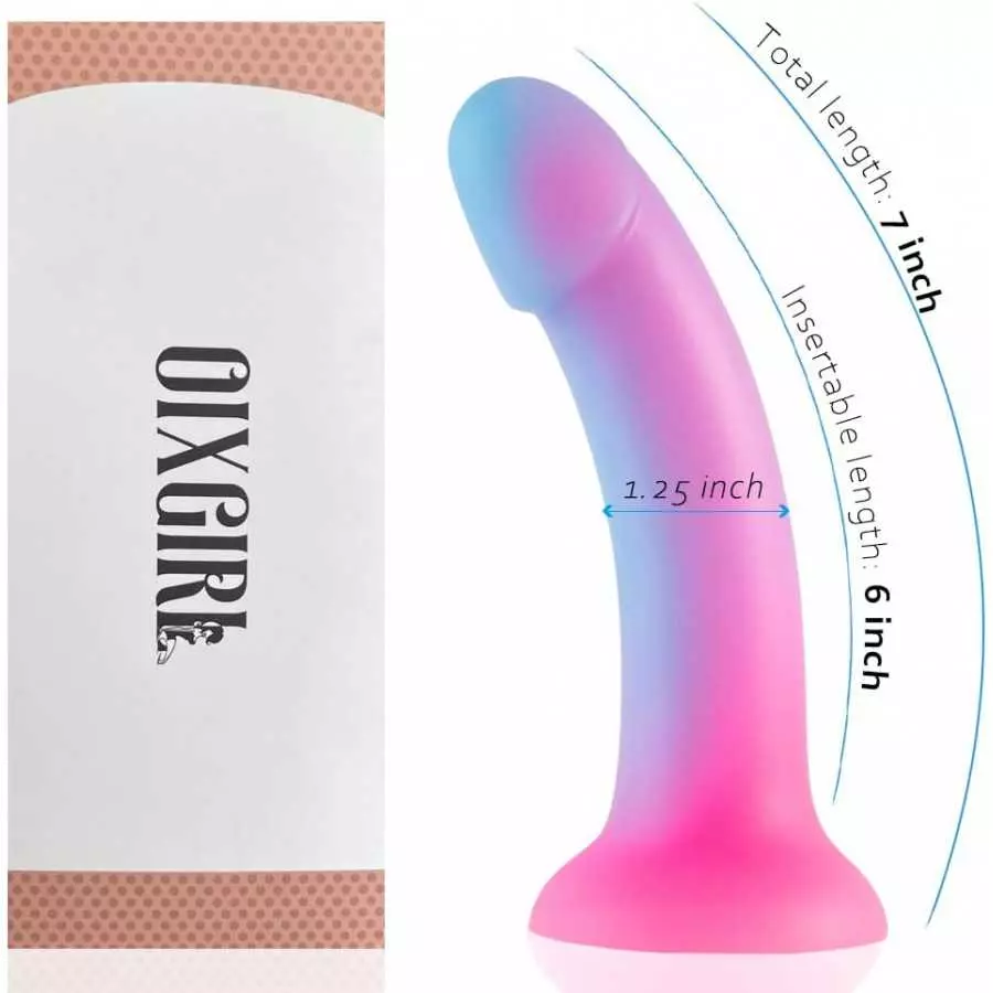 8'' Liquid Silicone Realistic Dildo,Gradient Color Penis for Vaginal and Anal Sex,Adult Sex Toy for G-spot and Prostate Orgasm,L