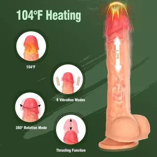 Thrusting Vibrator Dildo with Heating - 8.7" Realistic G Spot Vibrators Clitoral Anal Stimulator with 8 Vibrating Pleasure Modes Thrusting Vibrator Dildo with Heating - 8.7" Realistic G Spot Vibrators Clitoral Anal Stimulator with 8 Vibrating Pleasure Modes