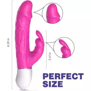 Realistic Rabbit Vibrator with Bunny Ears for G-spot Clitoris Stimulation, Waterproof Rechargeable Dildo Vibrator with 9 Strong Realistic Rabbit Vibrator with Bunny Ears for G-spot Clitoris Stimulation, Waterproof Rechargeable Dildo Vibrator with 9 Strong