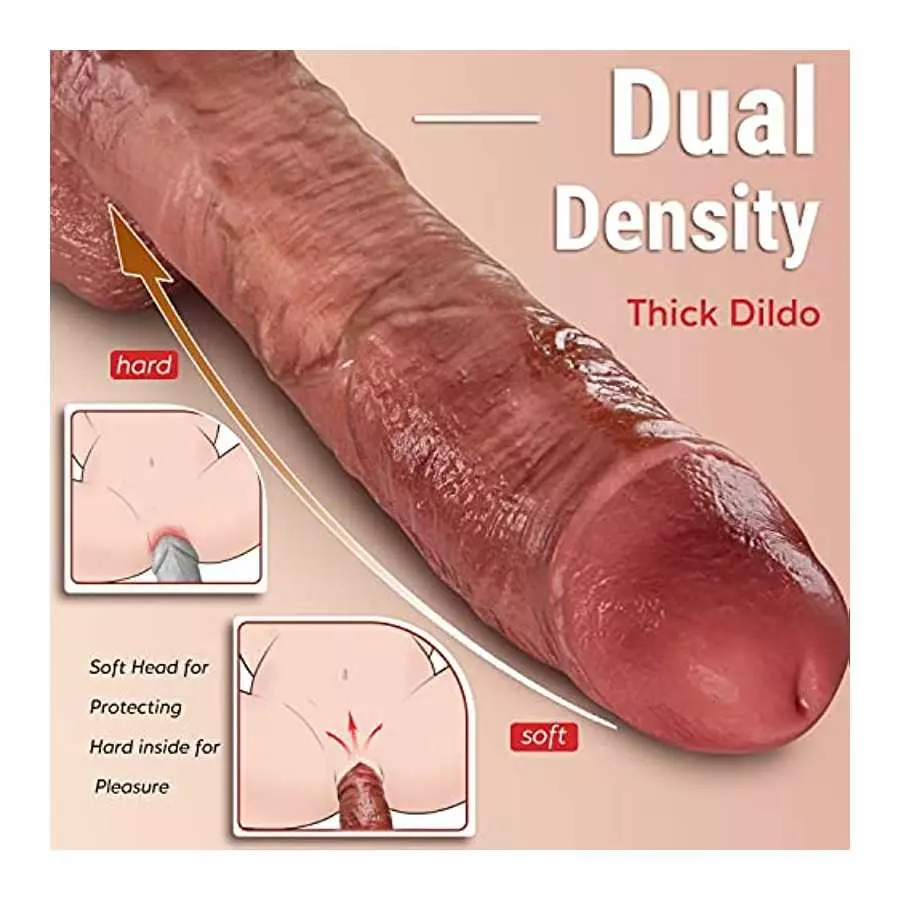 8.8”Big Silicone Dildo with Dual Density Soft Head and Hard Shaft, Huge Realistic Dildo with Lifelike Skin-Touching Feeling, Man