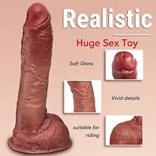8.8”Big Silicone Dildo with Dual Density Soft Head and Hard Shaft, Huge Realistic Dildo with Lifelike Skin-Touching Feeling, Man