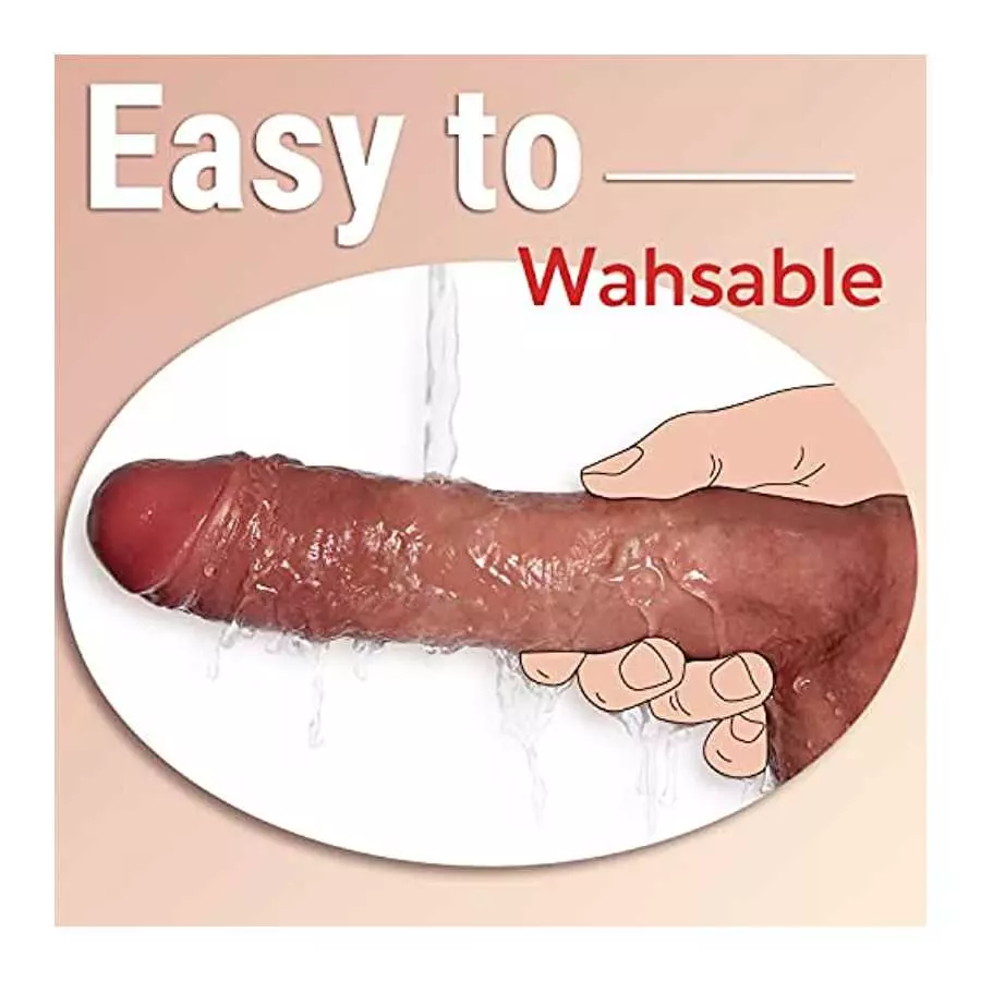 8.8”Big Silicone Dildo with Dual Density Soft Head and Hard Shaft, Huge Realistic Dildo with Lifelike Skin-Touching Feeling, Man