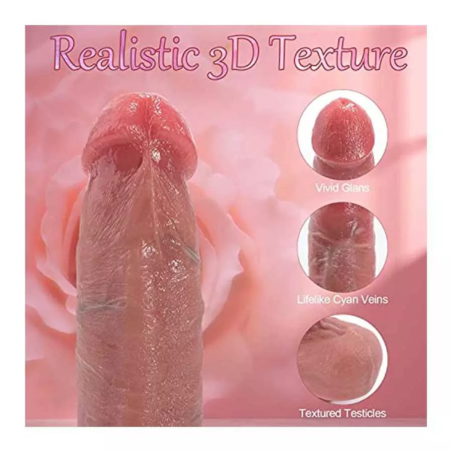 Realistic Dildos for Beginners, Soft Silicone Dildo with Strong Suction Cup for Hands-Free Play, 7.3 Inch Lifelike Dildo with Ba
