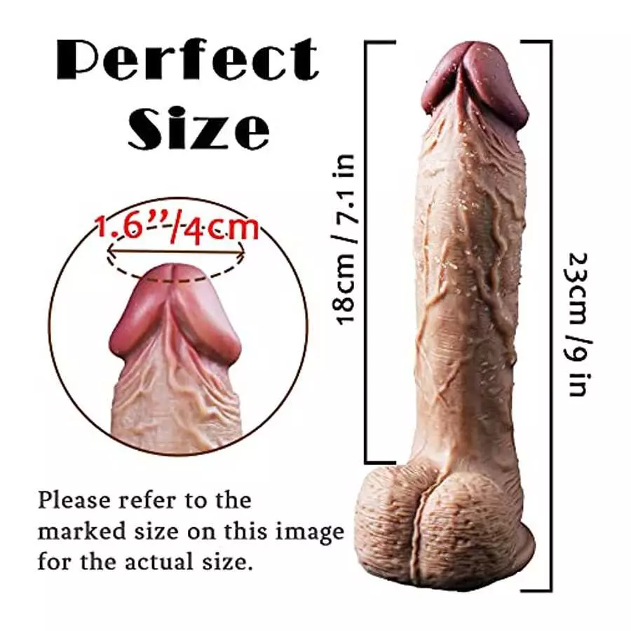 9 Inch Realistic Dildo Dual Density Liquid Silicone Cock with Strong Suction Cup,OIXGIRL Lifelike Penis Sex Toy Flexible Female