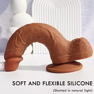 9 Inch Realistic Dildo Dual Density Liquid Silicone Cock with Strong Suction Cup,OIXGIRL Lifelike Penis Sex Toy Flexible Female