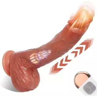 8.6" Thrusting Realistic Dildo Vibrator with Remote Control 5 Vibration & 3 Thrusting Modes, Lifelike Silicone Dildos with Stron