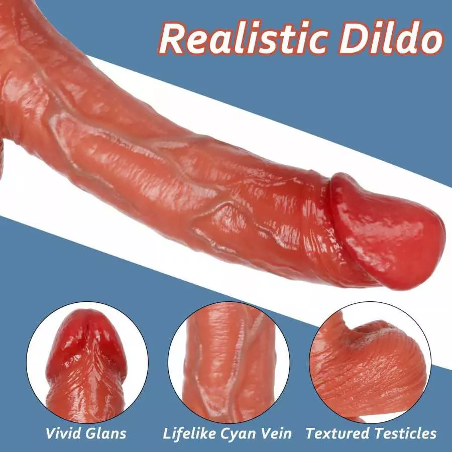 8.6" Thrusting Realistic Dildo Vibrator with Remote Control 5 Vibration & 3 Thrusting Modes, Lifelike Silicone Dildos with Stron