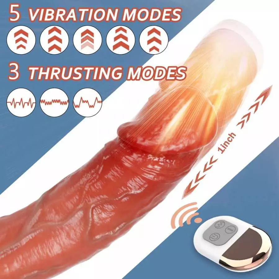 8.6" Thrusting Realistic Dildo Vibrator with Remote Control 5 Vibration & 3 Thrusting Modes, Lifelike Silicone Dildos with Stron