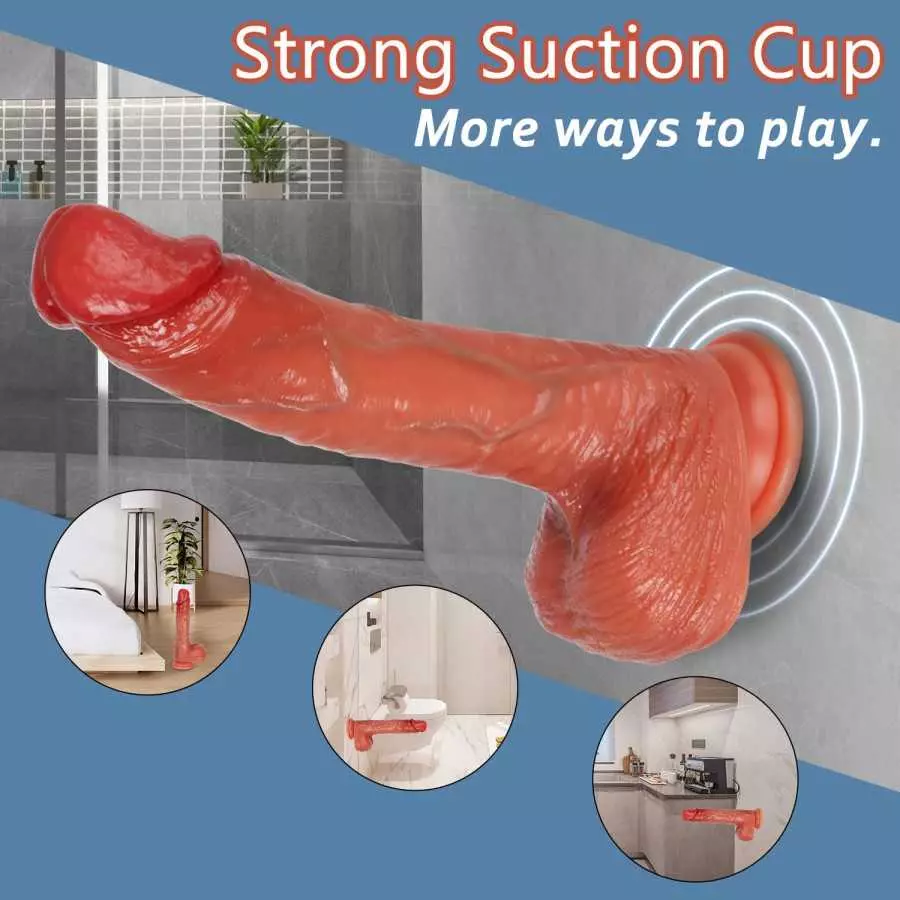 8.6" Thrusting Realistic Dildo Vibrator with Remote Control 5 Vibration & 3 Thrusting Modes, Lifelike Silicone Dildos with Stron