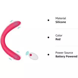 Realistic Double-Ended Vibrating G-spot Dildo Vibrator - Adorime 14.8Inch Strapless Wireless Silicone Massager for Women, Rechar