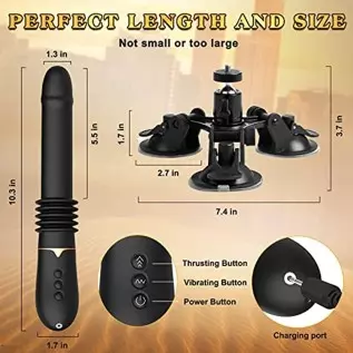 Sex Machine Thrusting Dildo Vibrator - Realistic Vibrating Dildo for Women with 3 Thrusts 7 Vibrations, Suction Cup Dildo for Cl Sex Machine Thrusting Dildo Vibrator - Realistic Vibrating Dildo for Women with 3 Thrusts 7 Vibrations, Suction Cup Dildo for Cl