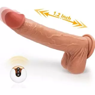 9.5" Thrusting Dildo Vibrator for Women - Huge Realistic Vibrating Dildo with 5 Thrusting Swing Modes 7 Vibrations, Strap On Dil