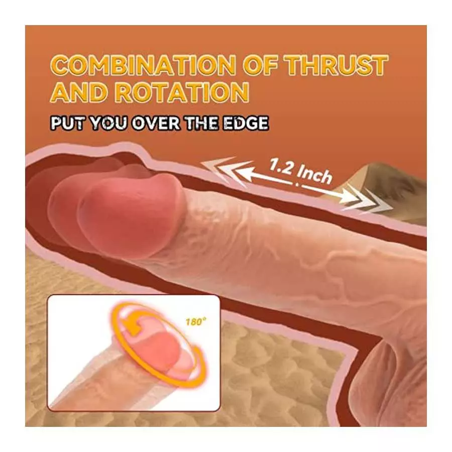 9.5" Thrusting Dildo Vibrator for Women - Huge Realistic Vibrating Dildo with 5 Thrusting Swing Modes 7 Vibrations, Strap On Dil