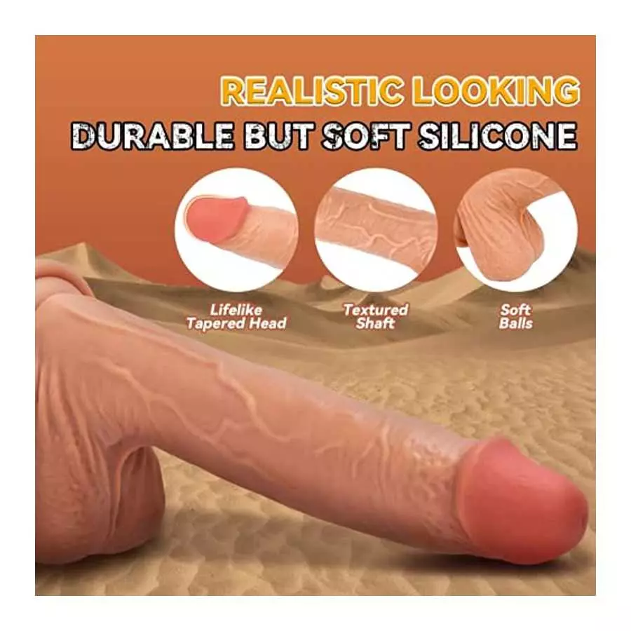 9.5" Thrusting Dildo Vibrator for Women - Huge Realistic Vibrating Dildo with 5 Thrusting Swing Modes 7 Vibrations, Strap On Dil