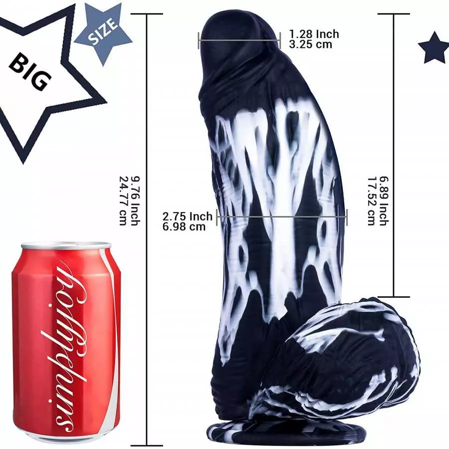 Huge Realistic Thick Dildos, 10 inch Silicone Giant Bad Dragon Dildo with Strong Suction Cup for Hands-Free Play, Large Big Mons