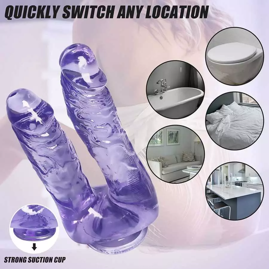 7 Inch Double Ended Realistic Dildo Thrusting Dildo Sex Toy for Women,Dildo for Clitoral G-spot Anal Stimulation with Strong Suc