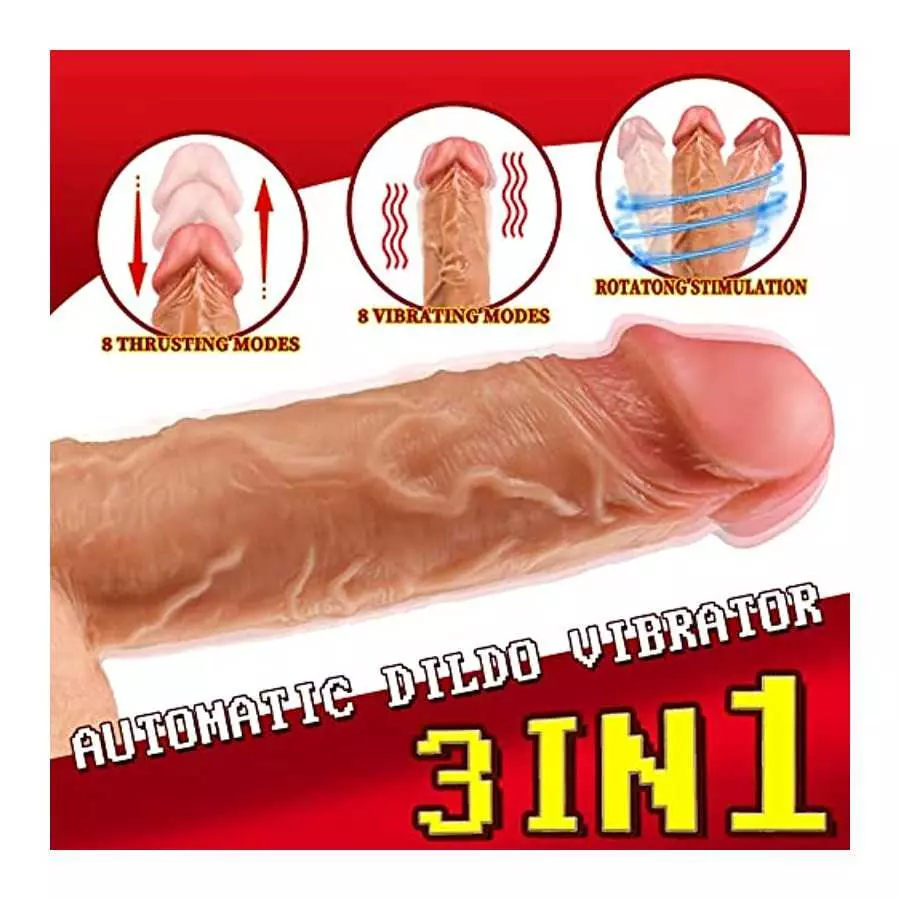 Thrusting Dildo Vibrator with 8 Vibrating Modes Sex Toys 8.6 Inch Realistic Dildos, fleshlightWireless Vibrating Dildos with Hea