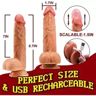 Thrusting Dildo Vibrator with 8 Vibrating Modes Sex Toys 8.6 Inch Realistic Dildos, fleshlightWireless Vibrating Dildos with Hea Thrusting Dildo Vibrator with 8 Vibrating Modes Sex Toys 8.6 Inch Realistic Dildos, fleshlightWireless Vibrating Dildos with Hea