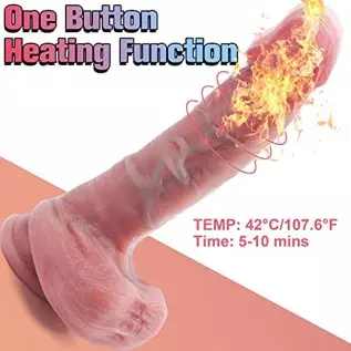 Thrusting Realistic Anal Dildo Vibrator Sex Toy for Women, Liquid Silicone Vibrating Heating Dildo Stimulator with Remote, 10 Te