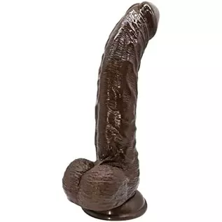 Huge Black Realistic Dildo with Strong Suction Cup Adult Sex Toys for Women Men, 9 Inch Big Soft Silicone Flexible Lifelike Dild