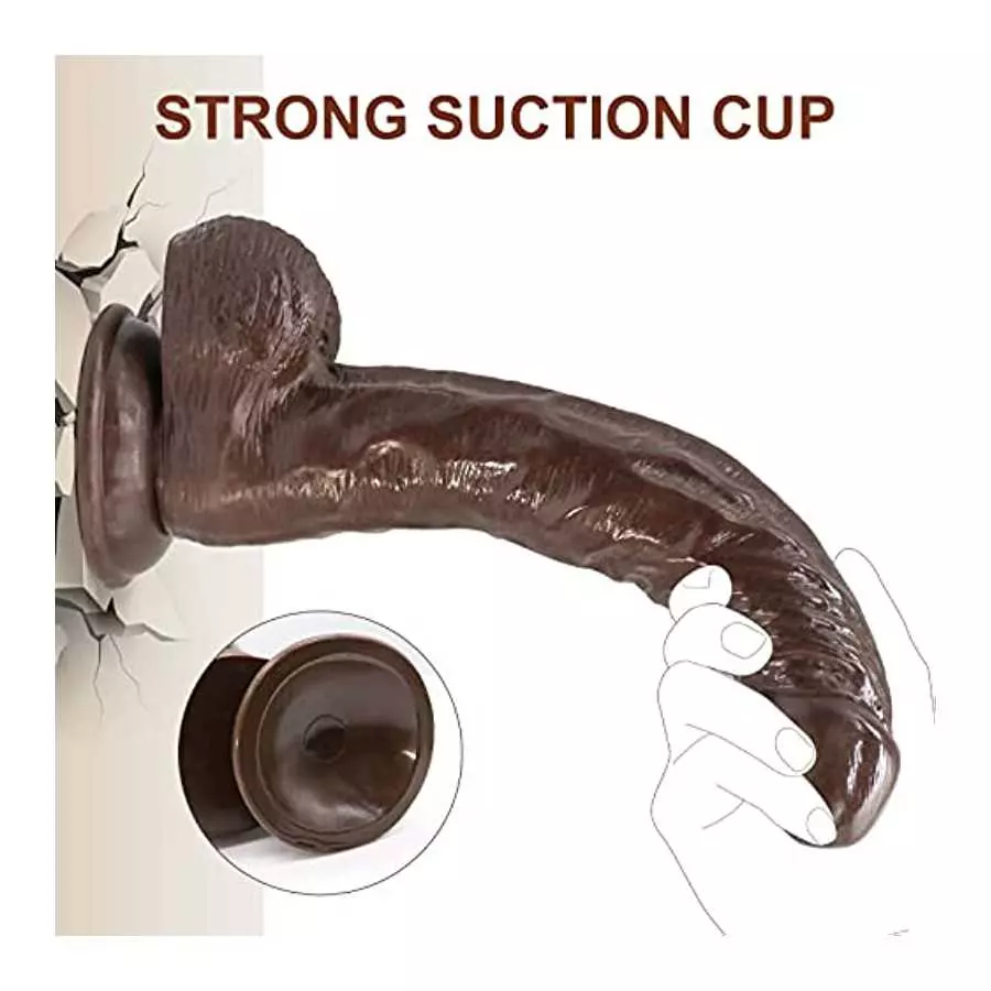 Huge Black Realistic Dildo with Strong Suction Cup Adult Sex Toys for Women Men, 9 Inch Big Soft Silicone Flexible Lifelike Dild
