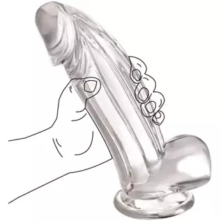 8.7 Inch Realistic Dildo,Clear Dildo,Big Thick Penis with Strong Suction Cup for Hands-Free Play,Body-Safe Material Anal Dildo f