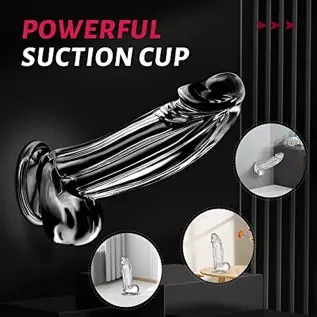 8.7 Inch Realistic Dildo,Clear Dildo,Big Thick Penis with Strong Suction Cup for Hands-Free Play,Body-Safe Material Anal Dildo f 8.7 Inch Realistic Dildo,Clear Dildo,Big Thick Penis with Strong Suction Cup for Hands-Free Play,Body-Safe Material Anal Dildo f