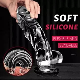 8.7 Inch Realistic Dildo,Clear Dildo,Big Thick Penis with Strong Suction Cup for Hands-Free Play,Body-Safe Material Anal Dildo f 8.7 Inch Realistic Dildo,Clear Dildo,Big Thick Penis with Strong Suction Cup for Hands-Free Play,Body-Safe Material Anal Dildo f
