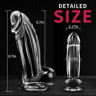8.7 Inch Realistic Dildo,Clear Dildo,Big Thick Penis with Strong Suction Cup for Hands-Free Play,Body-Safe Material Anal Dildo f 8.7 Inch Realistic Dildo,Clear Dildo,Big Thick Penis with Strong Suction Cup for Hands-Free Play,Body-Safe Material Anal Dildo f