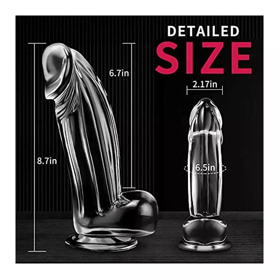 8.7 Inch Realistic Dildo,Clear Dildo,Big Thick Penis with Strong Suction Cup for Hands-Free Play,Body-Safe Material Anal Dildo f