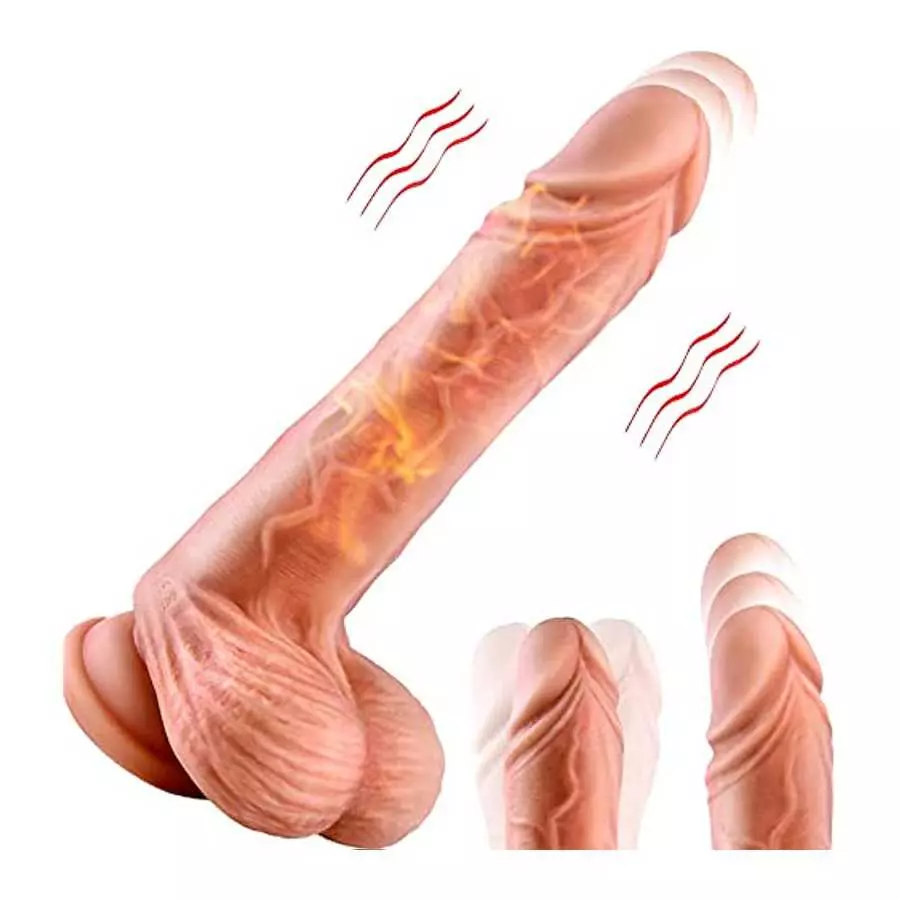 Thrusting Dildo Vibrator with Strong Suction Cup,Heating Realistic Dildo with 8 Thrusting Modes Liquid Silicone Adult Sex Toy G- Thrusting Dildo Vibrator with Strong Suction Cup,Heating Realistic Dildo with 8 Thrusting Modes Liquid Silicone Adult Sex Toy G-