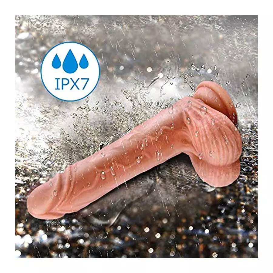 Thrusting Dildo Vibrator with Strong Suction Cup,Heating Realistic Dildo with 8 Thrusting Modes Liquid Silicone Adult Sex Toy G-