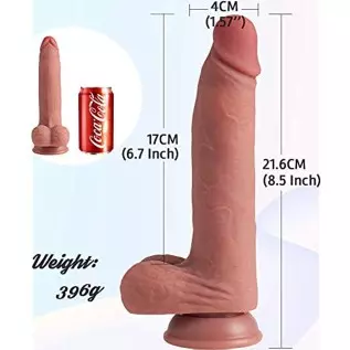 8.5 Inch Realistic Dildo with Suction Cup Base for Hands-Free Play,Lifelike G-spot Dildo with Movable Foreskin for Vagina Anus I