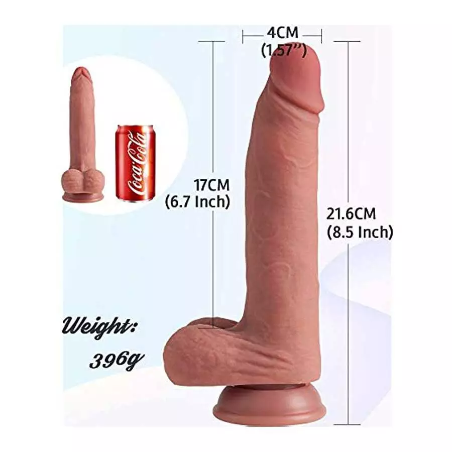8.5 Inch Realistic Dildo with Suction Cup Base for Hands-Free Play,Lifelike G-spot Dildo with Movable Foreskin for Vagina Anus I