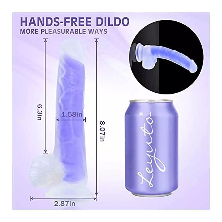 Luminous Realistic Dildo G-Spot Stimulator, 8"Silicone Lifelike Dildo with Strong Suction Cup Flexible for Vaginal Anal Play Sex Luminous Realistic Dildo G-Spot Stimulator, 8"Silicone Lifelike Dildo with Strong Suction Cup Flexible for Vaginal Anal Play Sex
