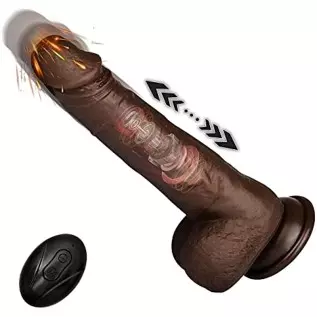 8.5" Thrusting Dildo Vibrator Sex Toys for Women,Black Realistic Dildos with Remote Control for Anal Clitoral G Spot Stimulation