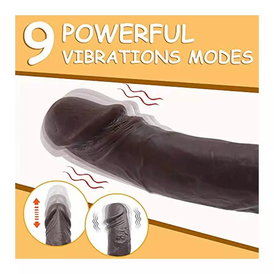 8.5" Thrusting Dildo Vibrator Sex Toys for Women,Black Realistic Dildos with Remote Control for Anal Clitoral G Spot Stimulation